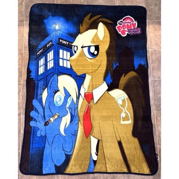 My Little Pony Dr Whooves Blanket Doctor Who Tardis Friendship is Magic 64"x45" - Picture 1 of 13